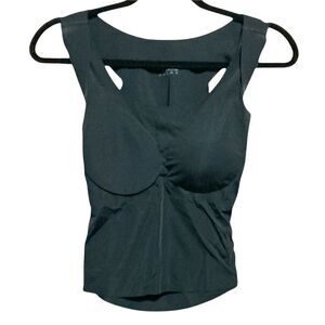 Black Cross-Back Long Neoprene Bra Cami 2X (fits S-M